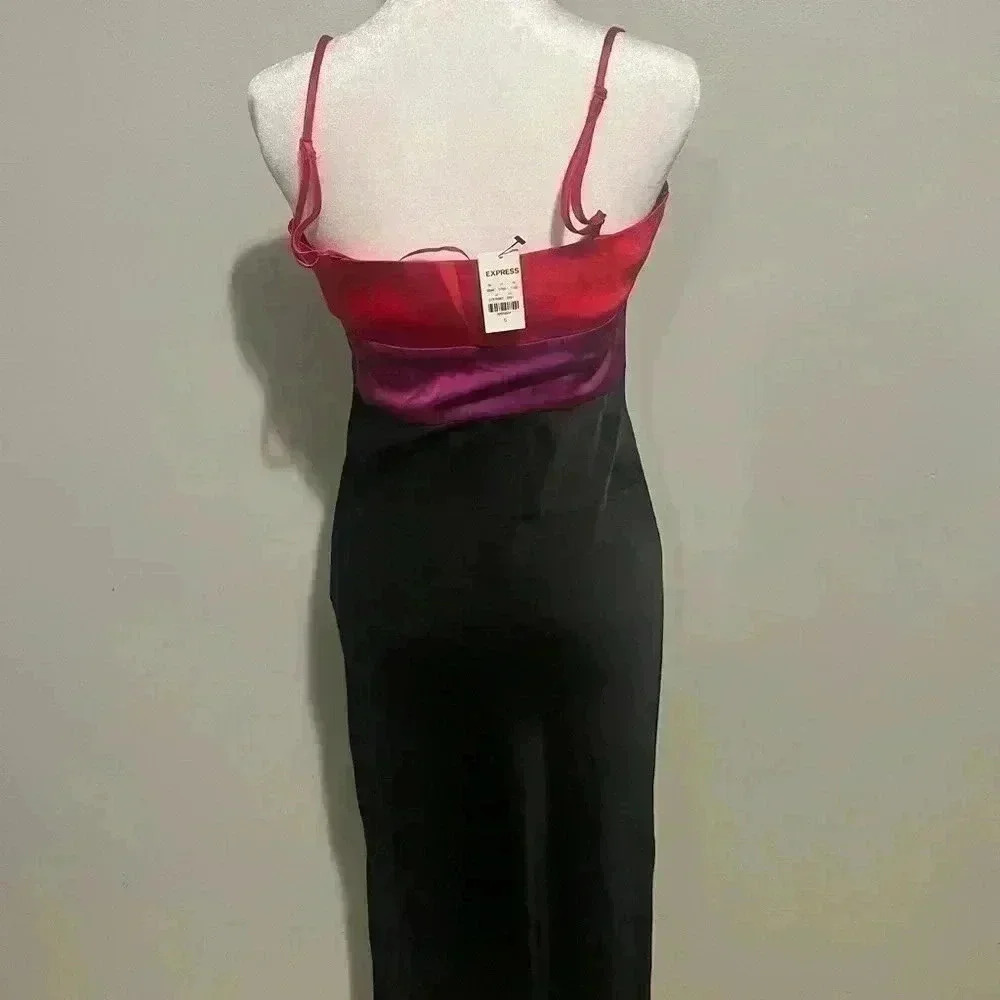 Express multiple color satin dress - Picture 2 of 3